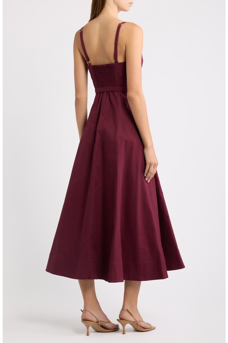 Fiona Cotton Blend Dress, Alternate, color, WINDSOR WINE