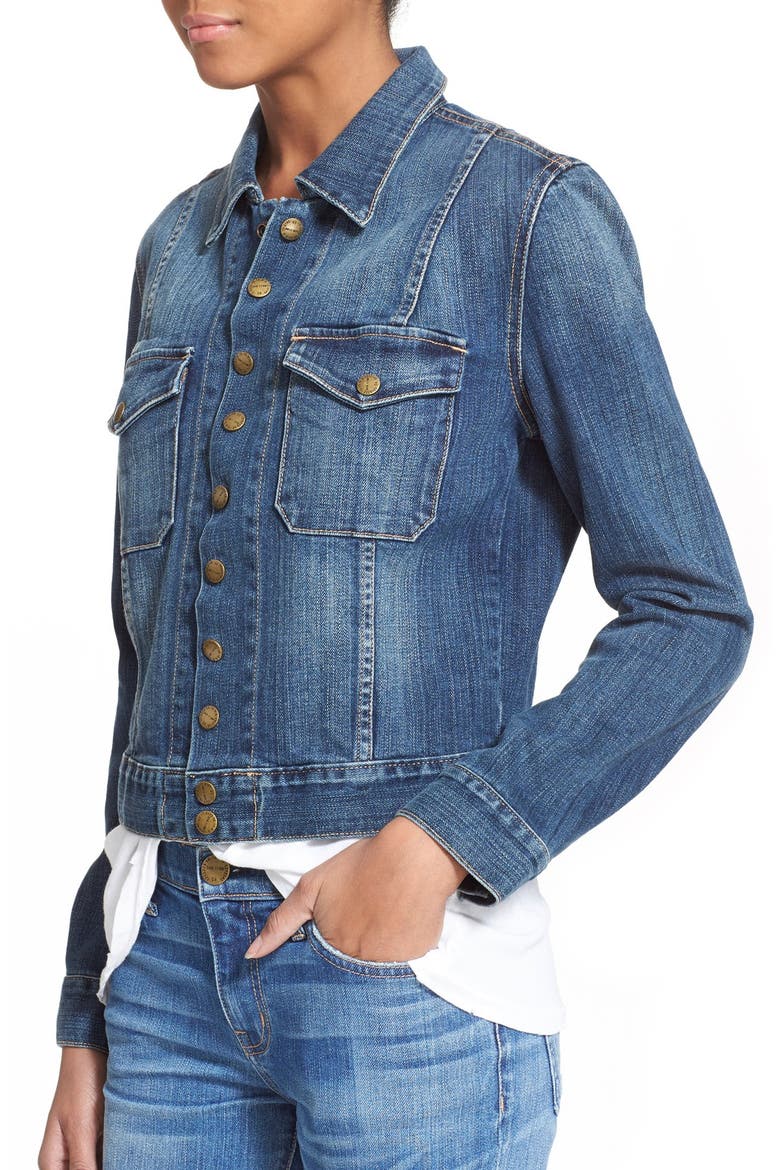 'The Snap' Stretch Denim Jacket, Alternate, color, LOVED
