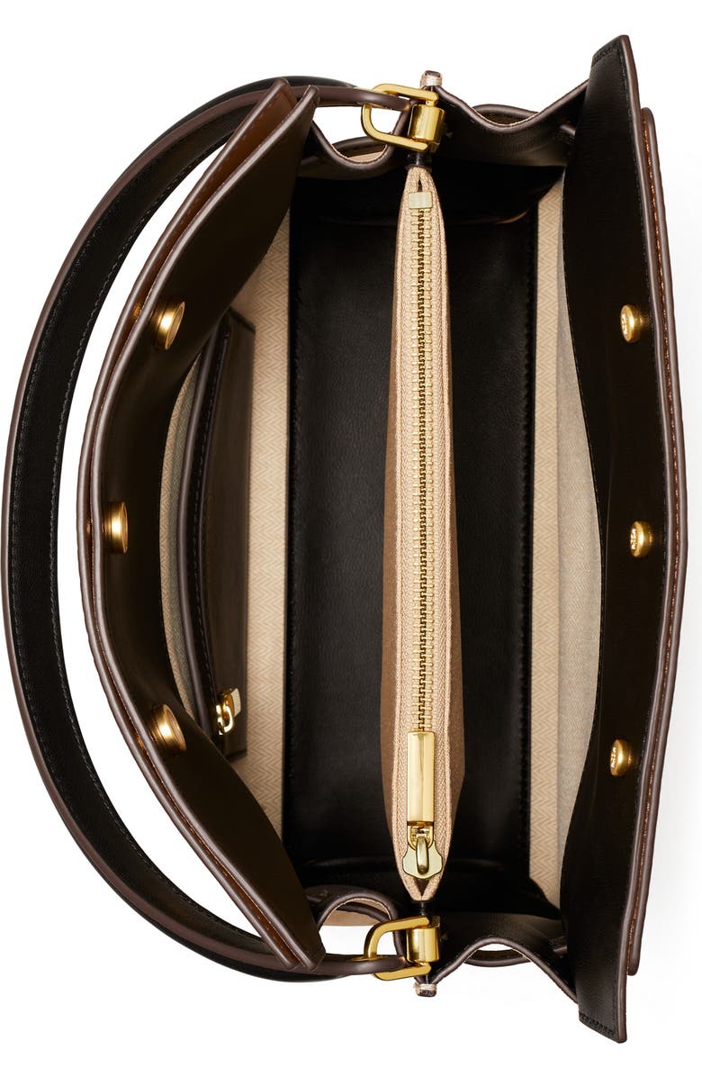 Tory Burch Small Lee Radziwill Snake Embossed Leather Double Bag, Alternate, color,