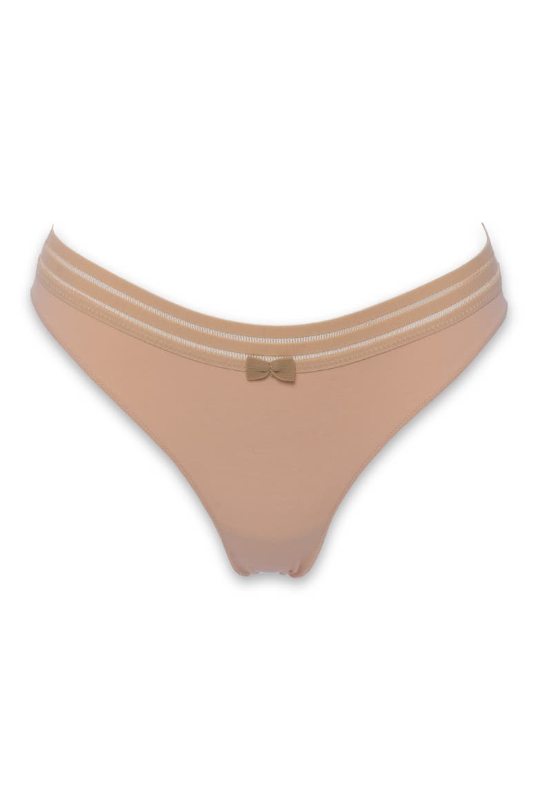 Sweet Cotton Blend Thong, Main, color, SKIN