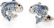 Jan Leslie Koi Fish Mother of Pearl Sterling Cufflinks