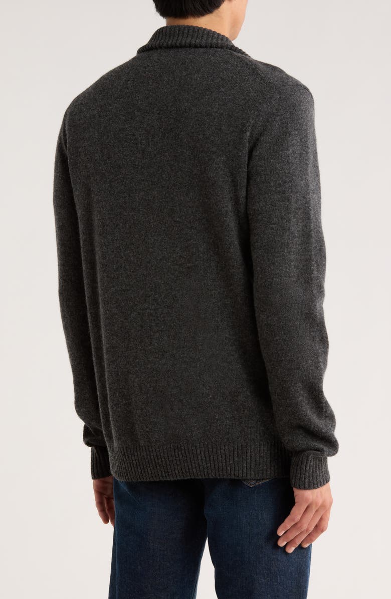Rodd & Gunn Gammons Wool Quarter Zip Sweater, Alternate, color, Charcoal