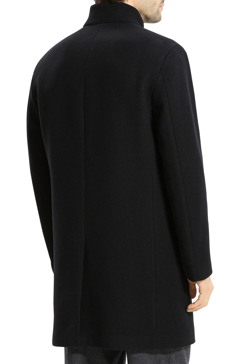 Theory Belvin Melton Wool Blend Coat, Alternate, color, Black