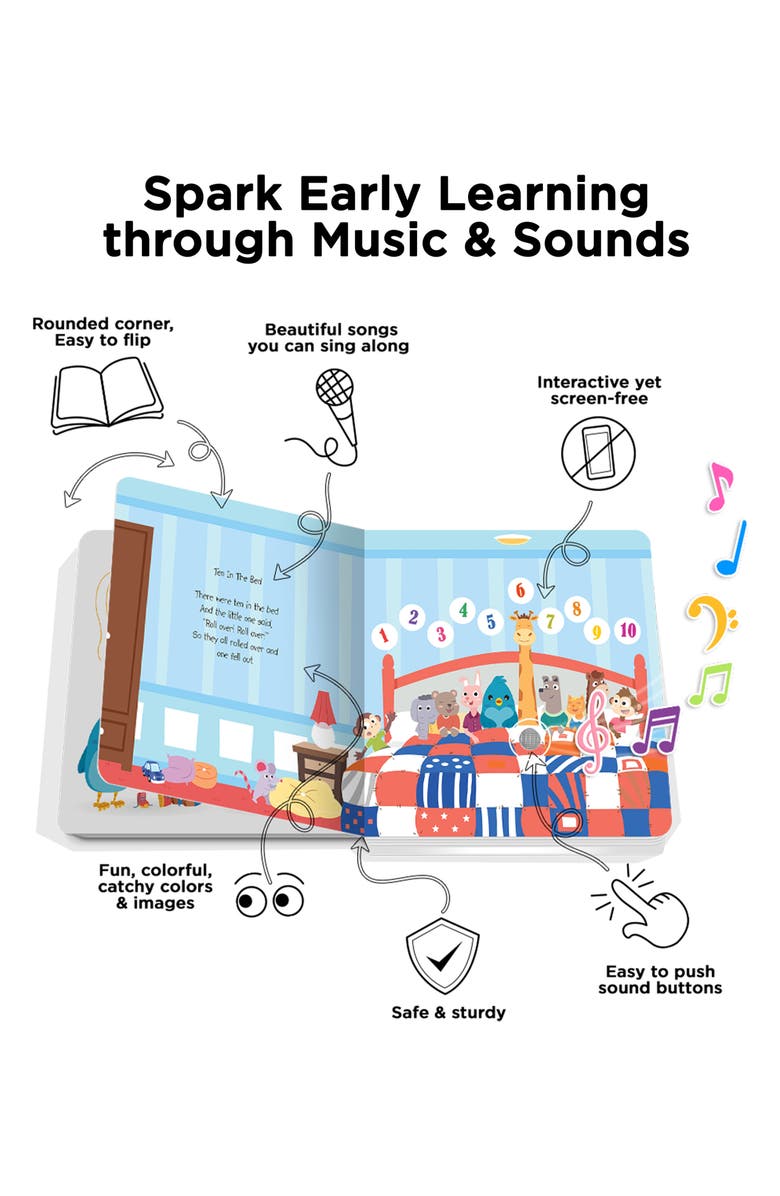 Ditty Bird Kids' Learning Songs Interactive Musical Sound Book, Alternate, color, Blue