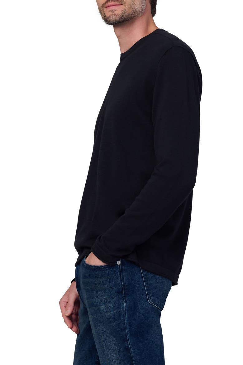 Cotton Crewneck Sweater, Alternate, color, BLACK