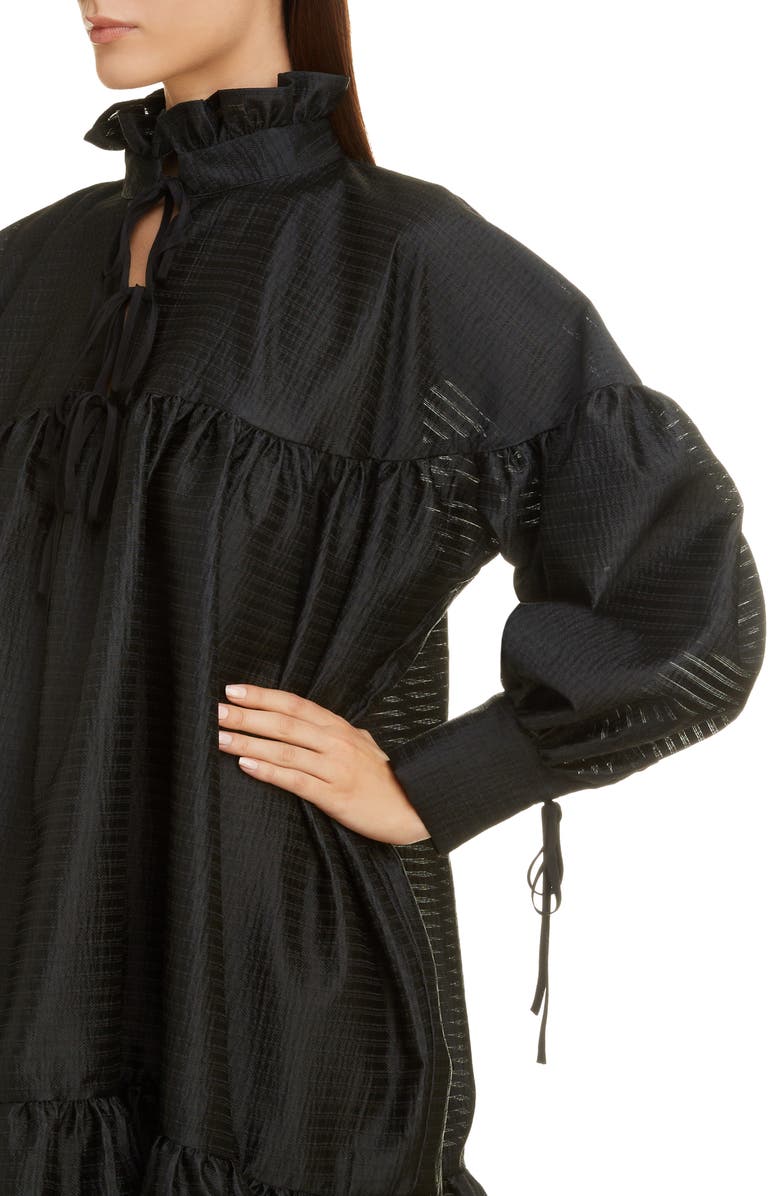 Cecilie Bahnsen Karly Long Sleeve Seersucker Dress, Alternate, color, 