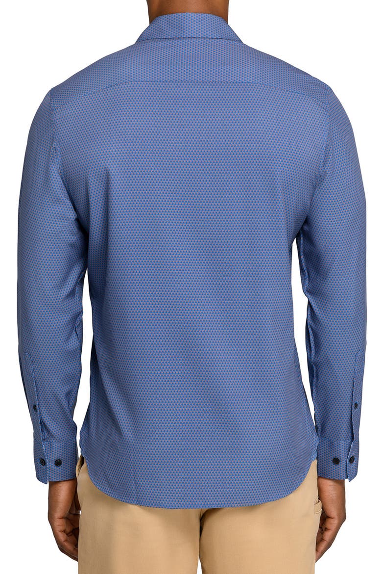 Hexagon Geo Woven Long Sleeve Basic, Alternate, color, ORANGE/BLUE