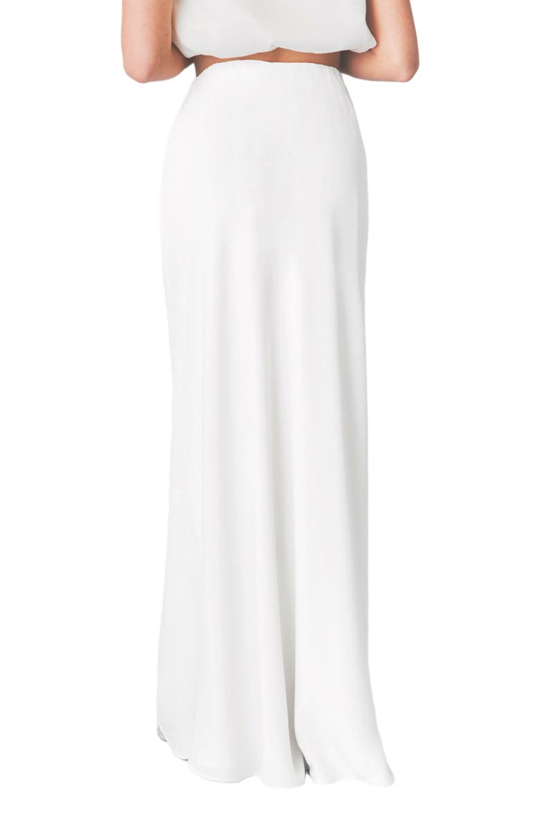 Six Stories Solene Satin Bias Cut Maxi Skirt, Alternate, color, Cream