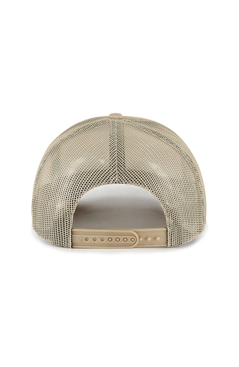 '47 Men's '47 Khaki Michigan Wolverines Foam Front Mesh Trucker Snapback Hat, Alternate, color, Khaki