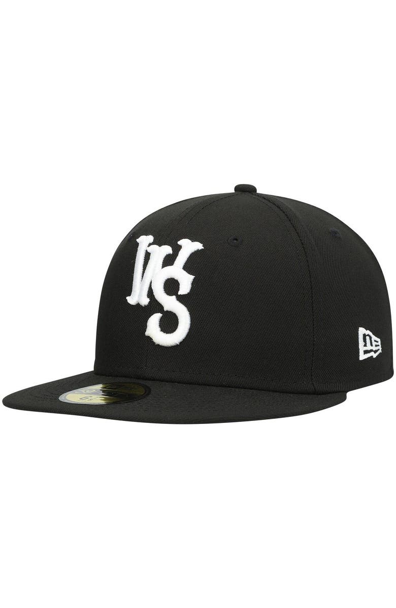 New Era Men's New Era Black Winston-Salem Dash Authentic Collection Team Home 59FIFTY Fitted Hat, Alternate, color,