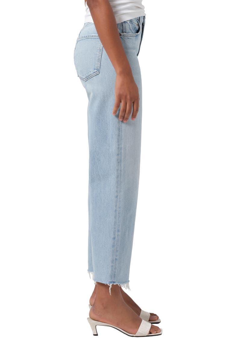 Ren Raw Hem High Waist Ankle Wide Leg Jeans, Alternate, color, BEAM