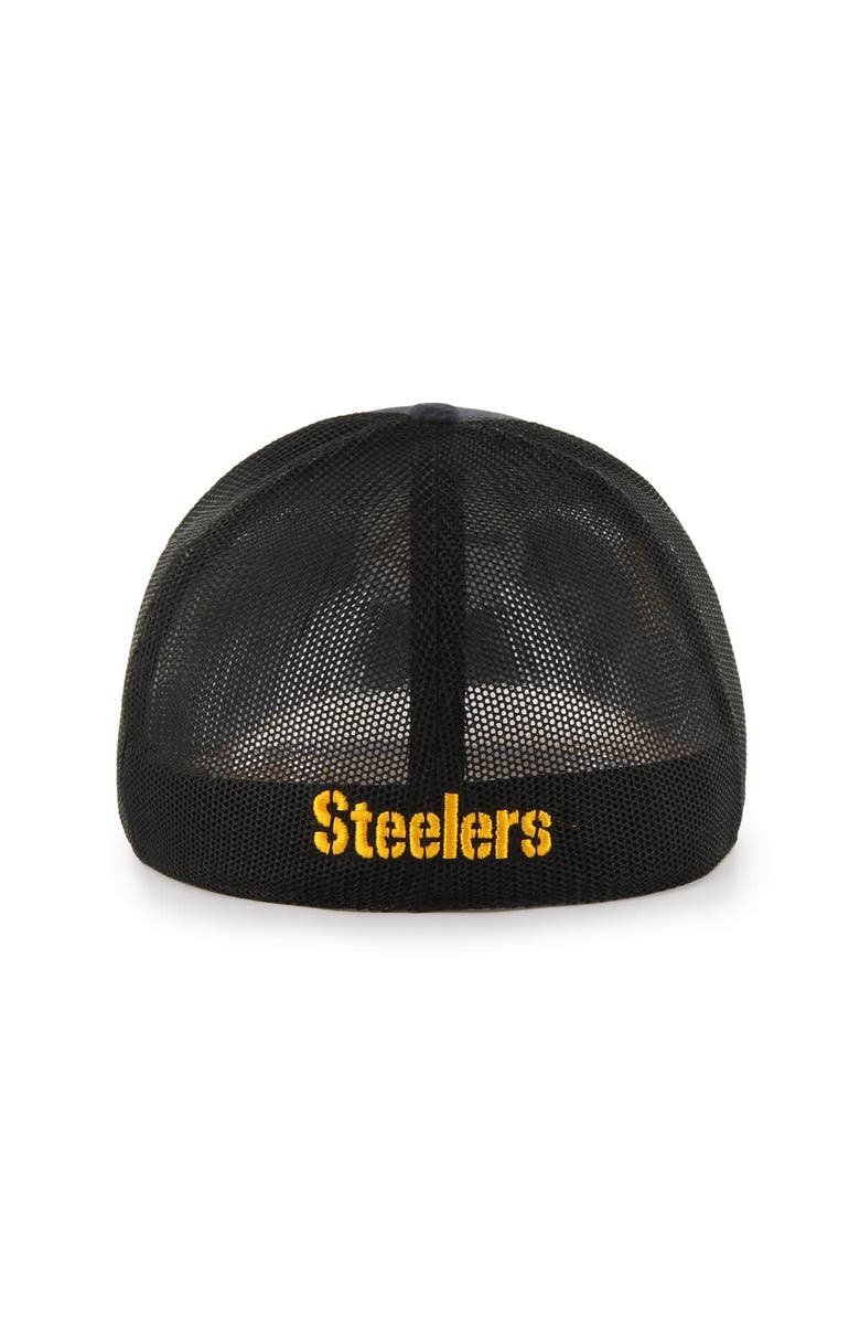 '47 Men's '47 Black Pittsburgh Steelers Pixelation Trophy Flex Hat, Alternate, color, 