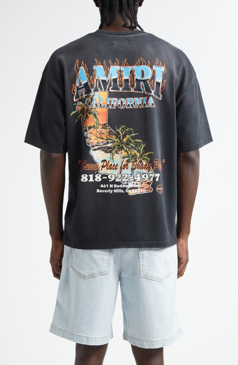 AMIRI Sunny Place Oversize Graphic T-Shirt, Alternate, color, Black