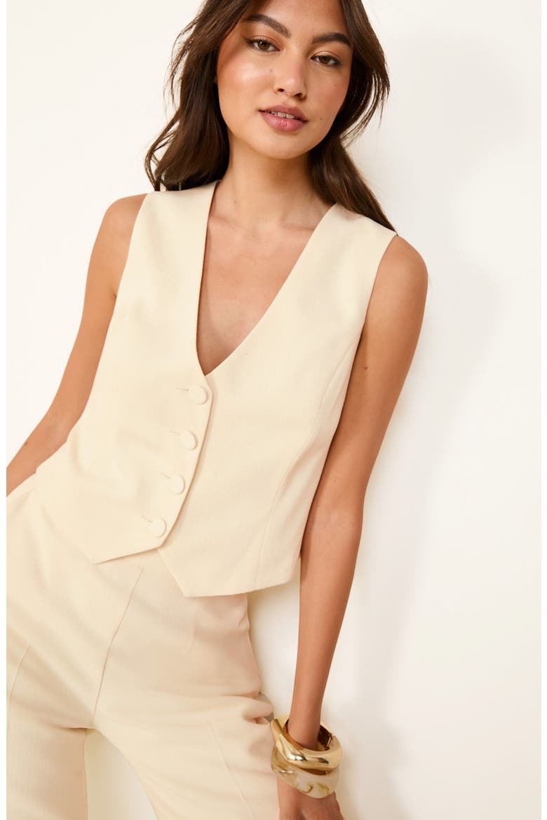 Crosshatch Textured Vest, Alternate, color, CREAM