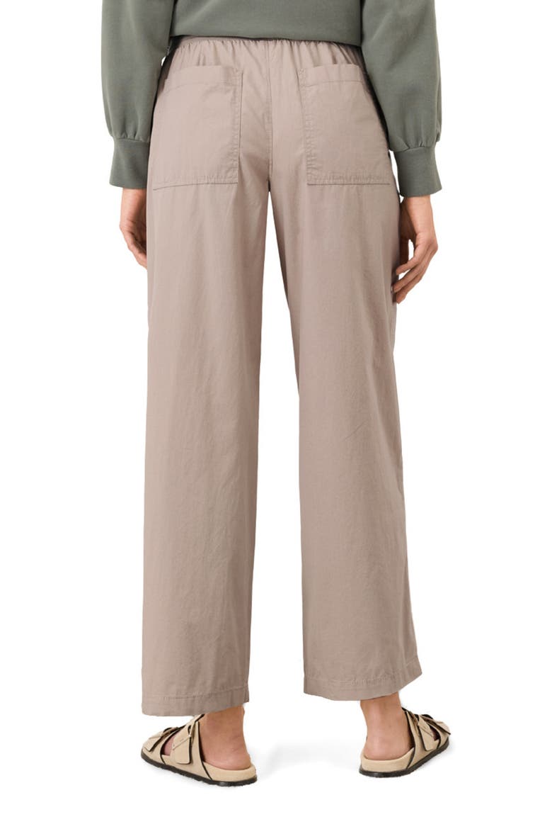Organic Cotton Stretch Poplin Wide Leg Pant, Alternate, color, Oyster