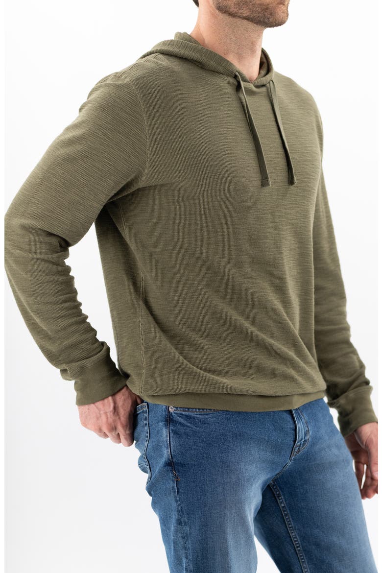 Slub Rib Organic Cotton Hoodie, Alternate, color, IVY GREEN