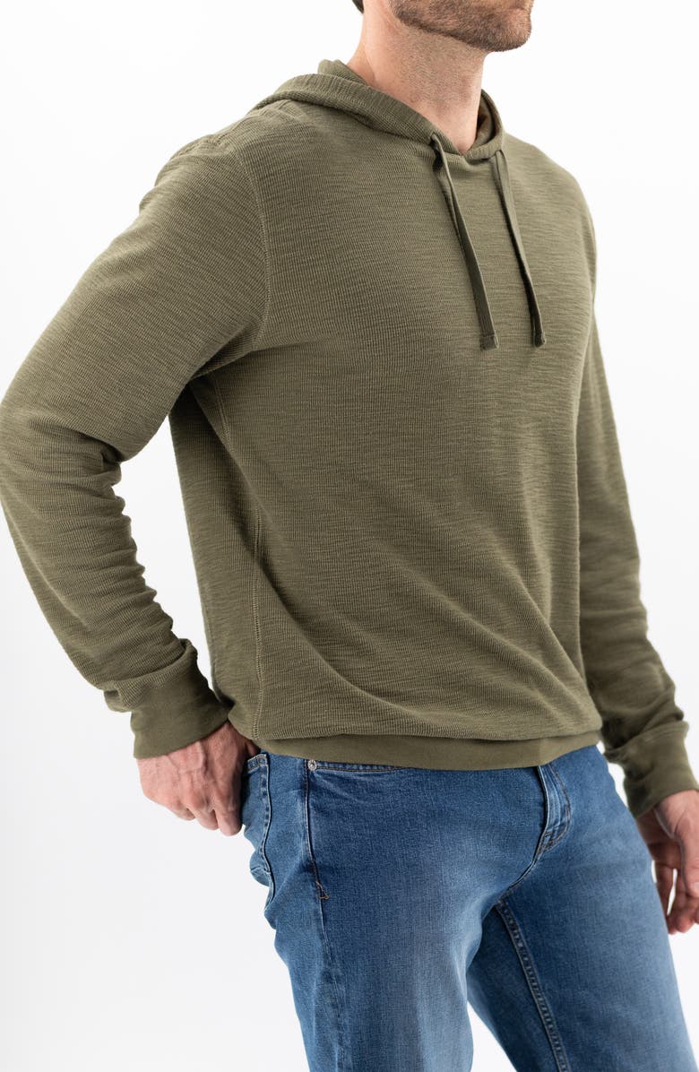 Devil-Dog Dungarees Slub Rib Organic Cotton Hoodie, Alternate, color, Ivy Green