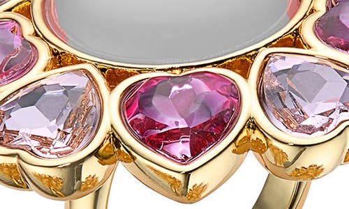 Kurt Geiger London Heart Crystal Cocktail Ring In Multi
