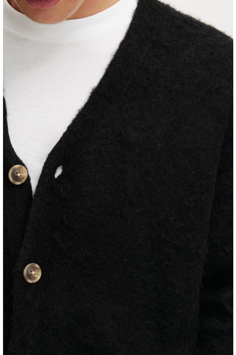 Men's Cropped Cardigan, Alternate, color, Black