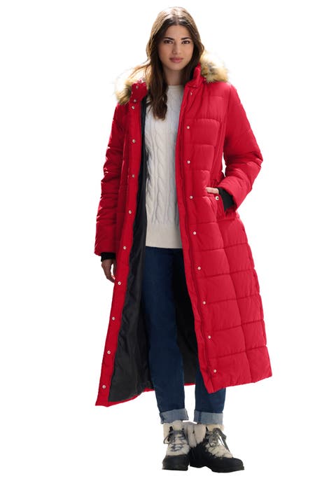 Plus Size Maxi Length Puffer Coat (Plus)