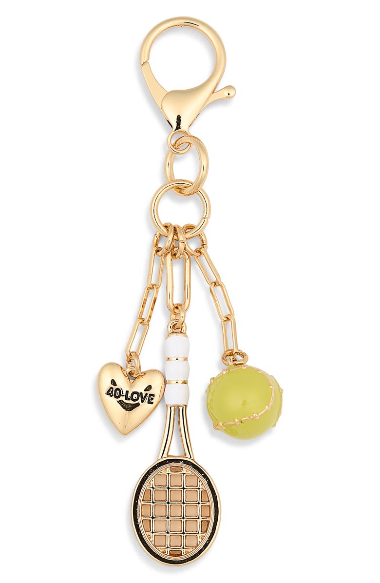 Leith Tennis Bag Charm, Main, color, Green Multi- Gold
