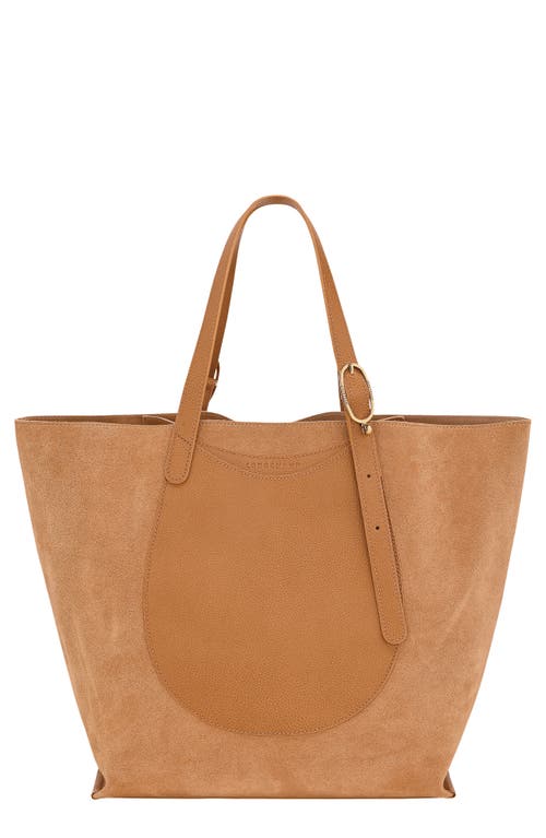 Longchamp Complice Soft Leather Open Tote in Pecan at Nordstrom