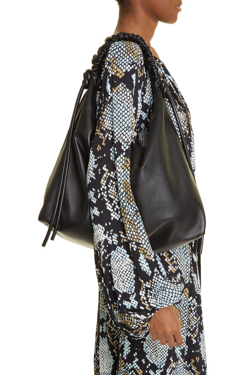 Proenza Schouler Large Drawstring Leather Hobo, Alternate, color,