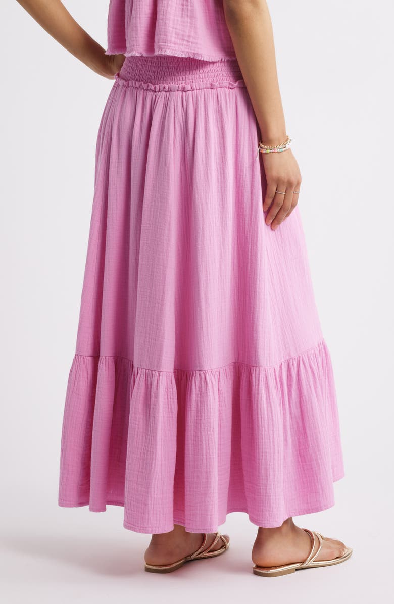 BP. Cotton Gauze Tiered Maxi Skirt, Alternate, color, Pink Moonlite