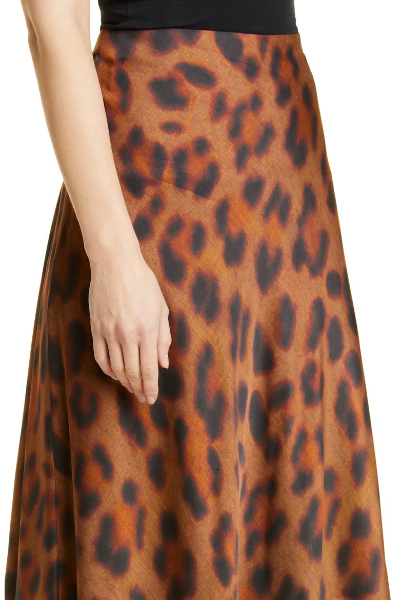 Clarisa Leopard Print Satin Maxi Skirt, Alternate, color, SPICE/ BLACK SPOTTED PANTHER