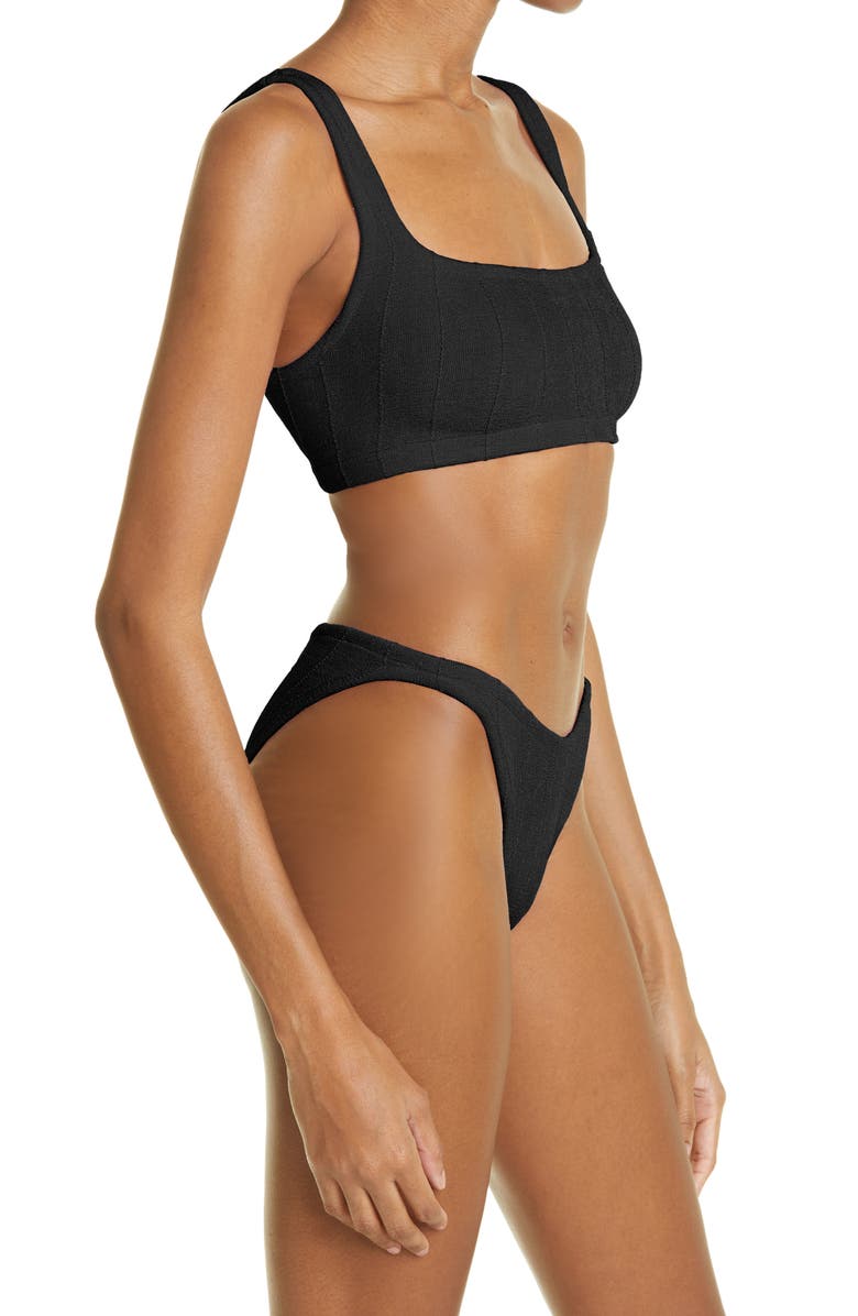 Hunza G Crinkle 2-Piece Swimsuit, Alternate, color, Black