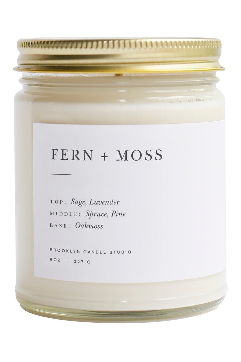 Fern + Moss Scented Jar Candle, Main, color, FERN MOSS
