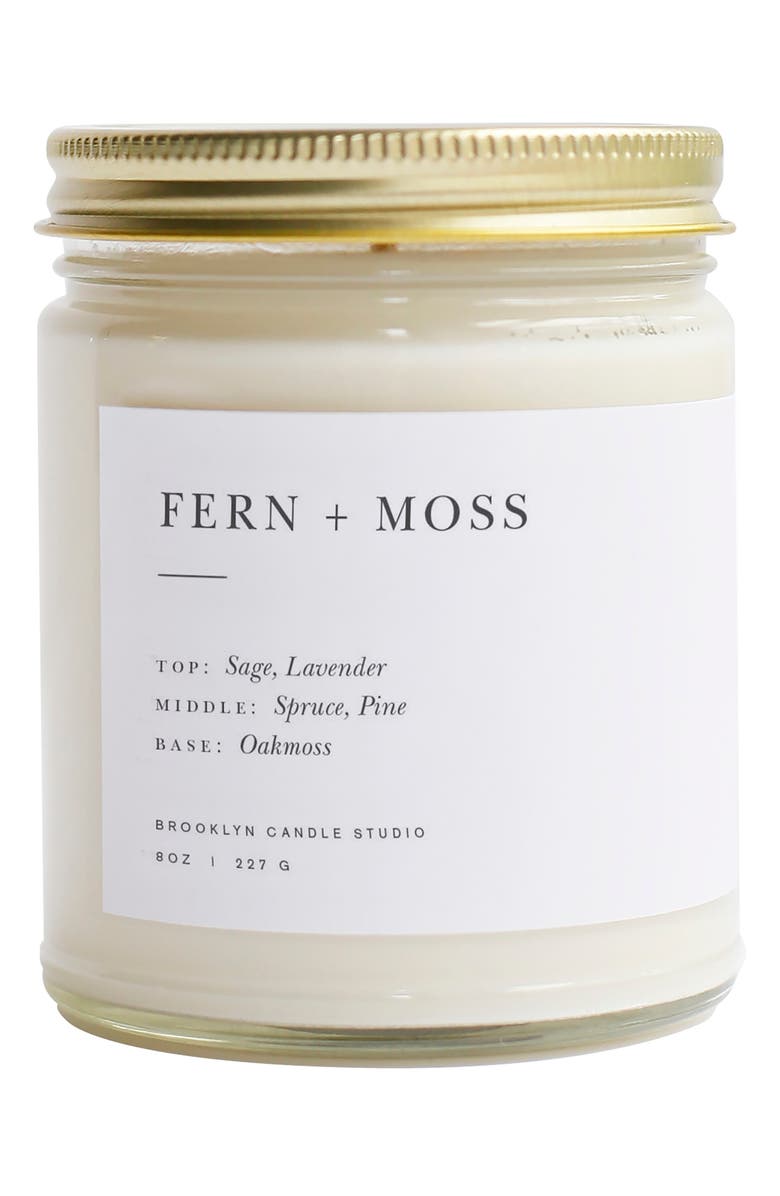 BROOKLYN CANDLE STUDIO Fern + Moss Scented Jar Candle, Main, color, Fern Moss