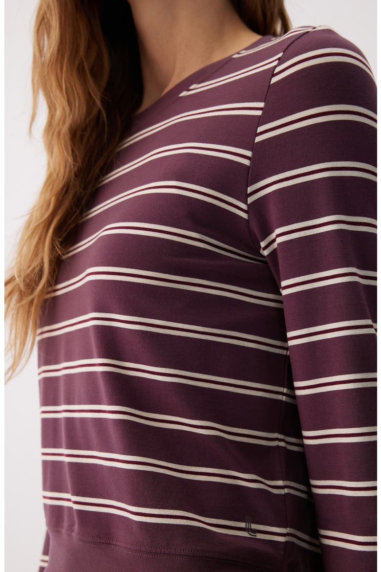 Dynamic Striped Long Sleeve Performance T-Shirt, Alternate, color, MULBERRY DYNAMIC STRIPE
