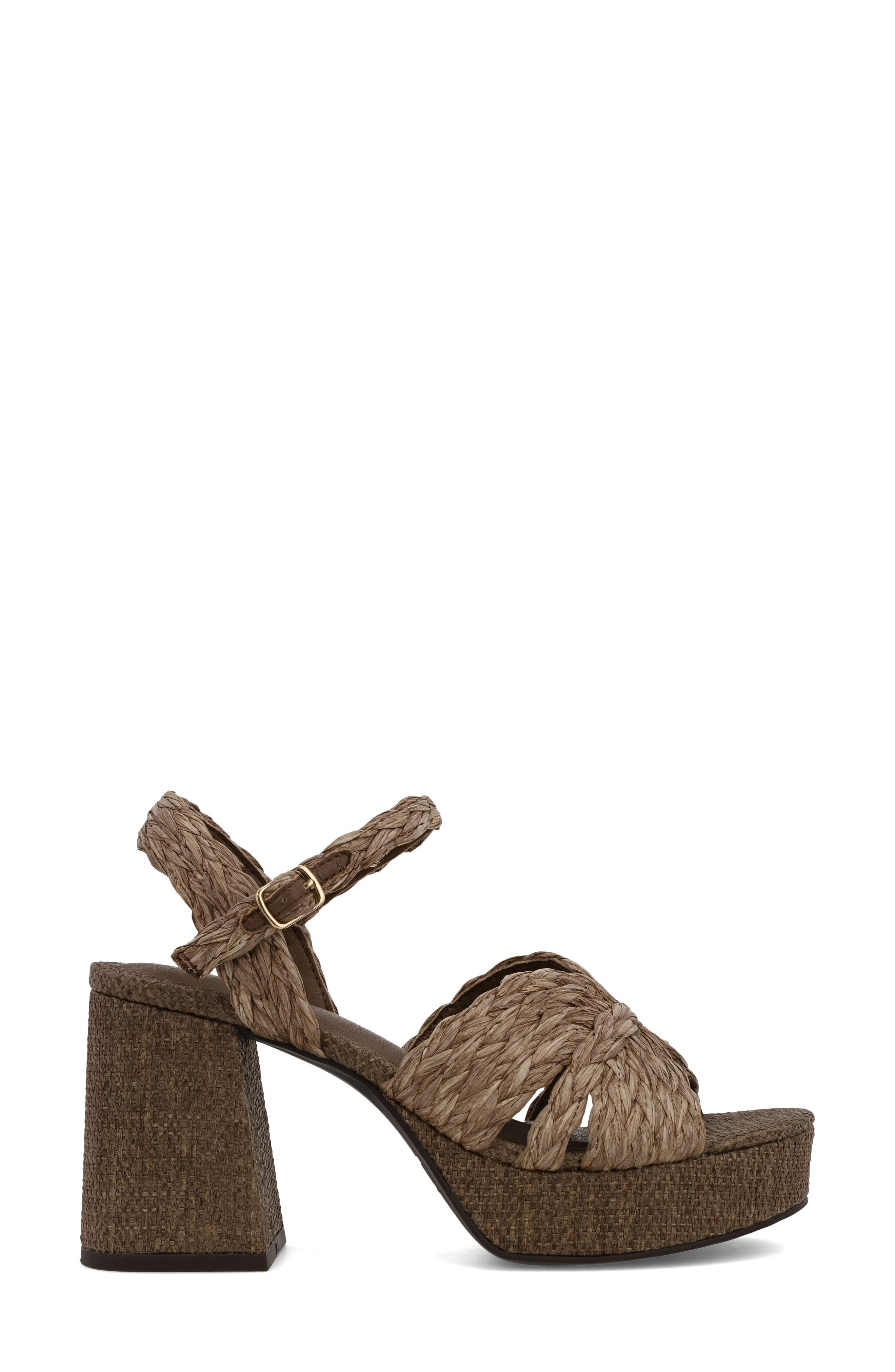 MIA Ankle Strap Platform Sandal, Alternate, color, Brown