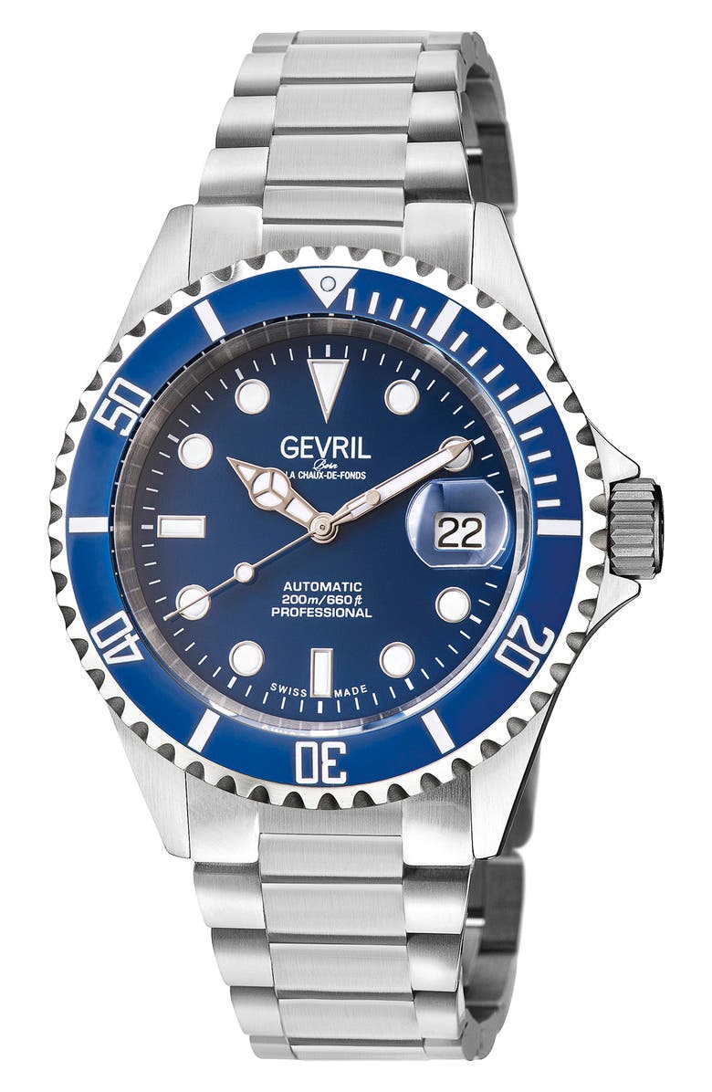 GEVRIL Men's Wall Street Automatic Bracelet Watch, 43mm, Main, color,