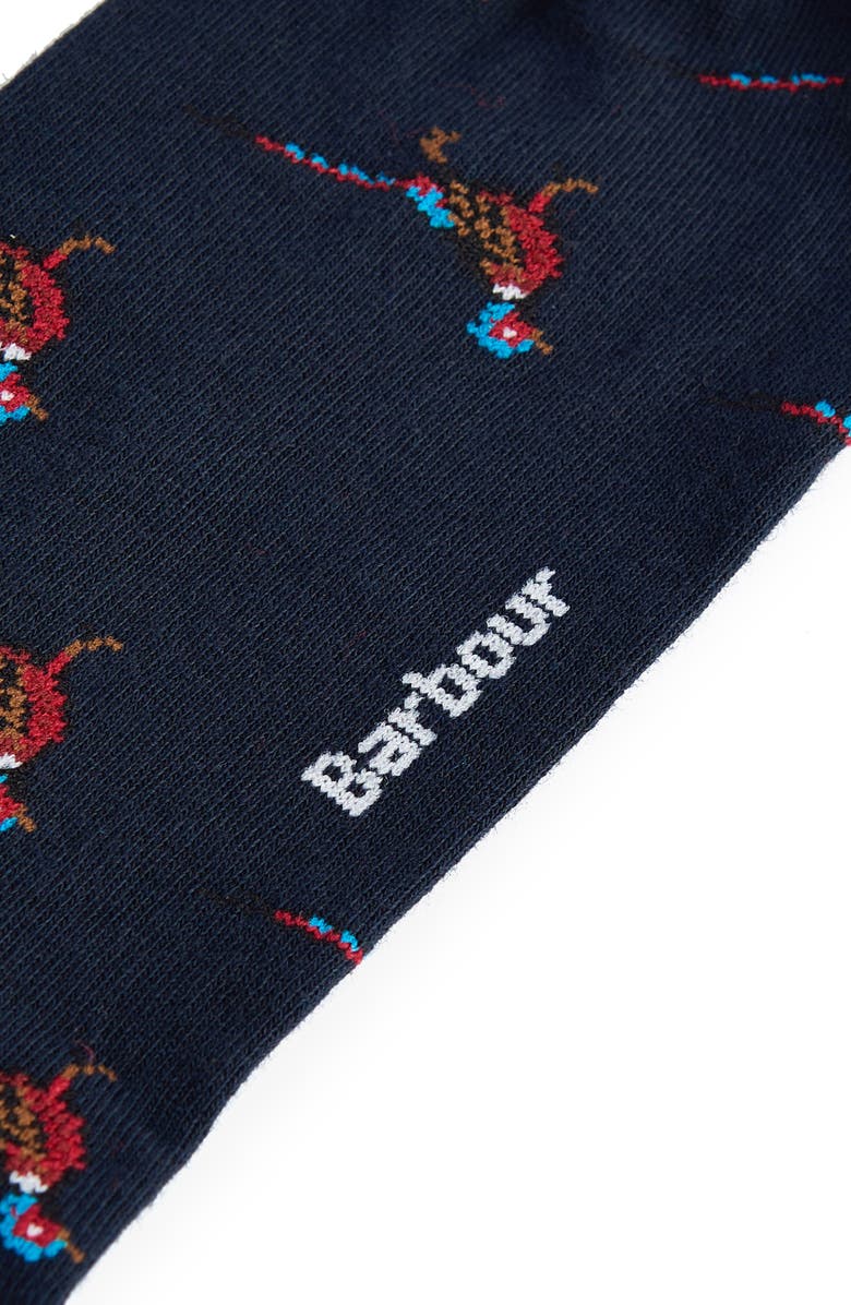 Barbour Mavin Dog Cotton Blend Crew Socks, Alternate, color, Navy/ Pheasant