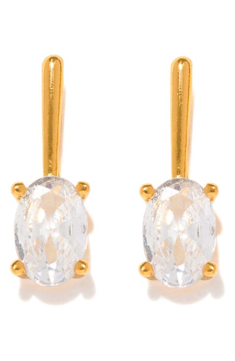 Cancun Oval Bar Stud Earrings