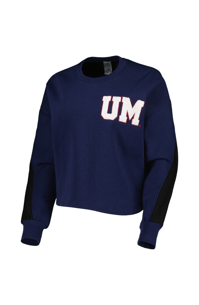 GAMEDAY COUTURE Women's Gameday Couture Navy Michigan Wolverines Back To Reality Colorblock Pullover Sweatshirt, Alternate, color, Navy