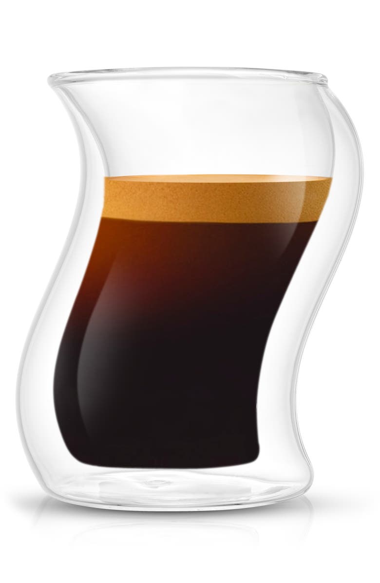 JoyJolt Set of 2 Pivot Espresso Cups, Alternate, color, Clear