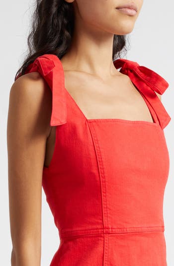 Maryann Tie Shoulder Denim Minidress