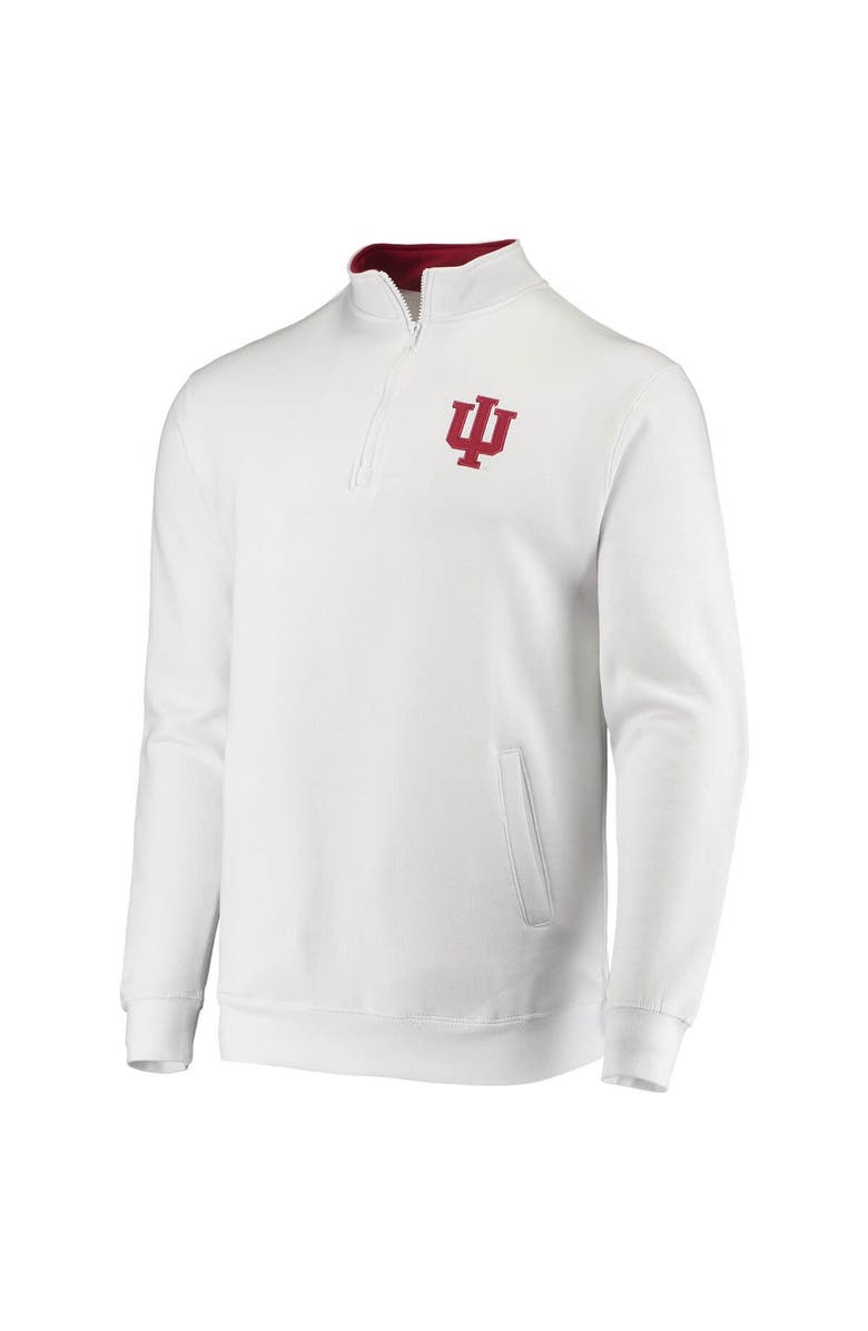 COLOSSEUM Men's Colosseum White Indiana Hoosiers Tortugas Logo Quarter-Zip Jacket, Alternate, color, 