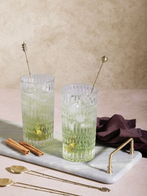 Gauri Kohli Magnolia Cocktail Stirrers, Set Of 6 In Gold