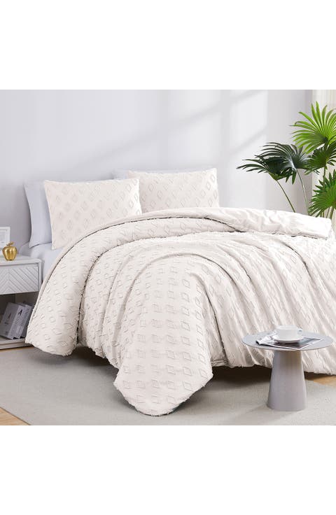 Delta Clipped Jacquard Duvet Cover Set