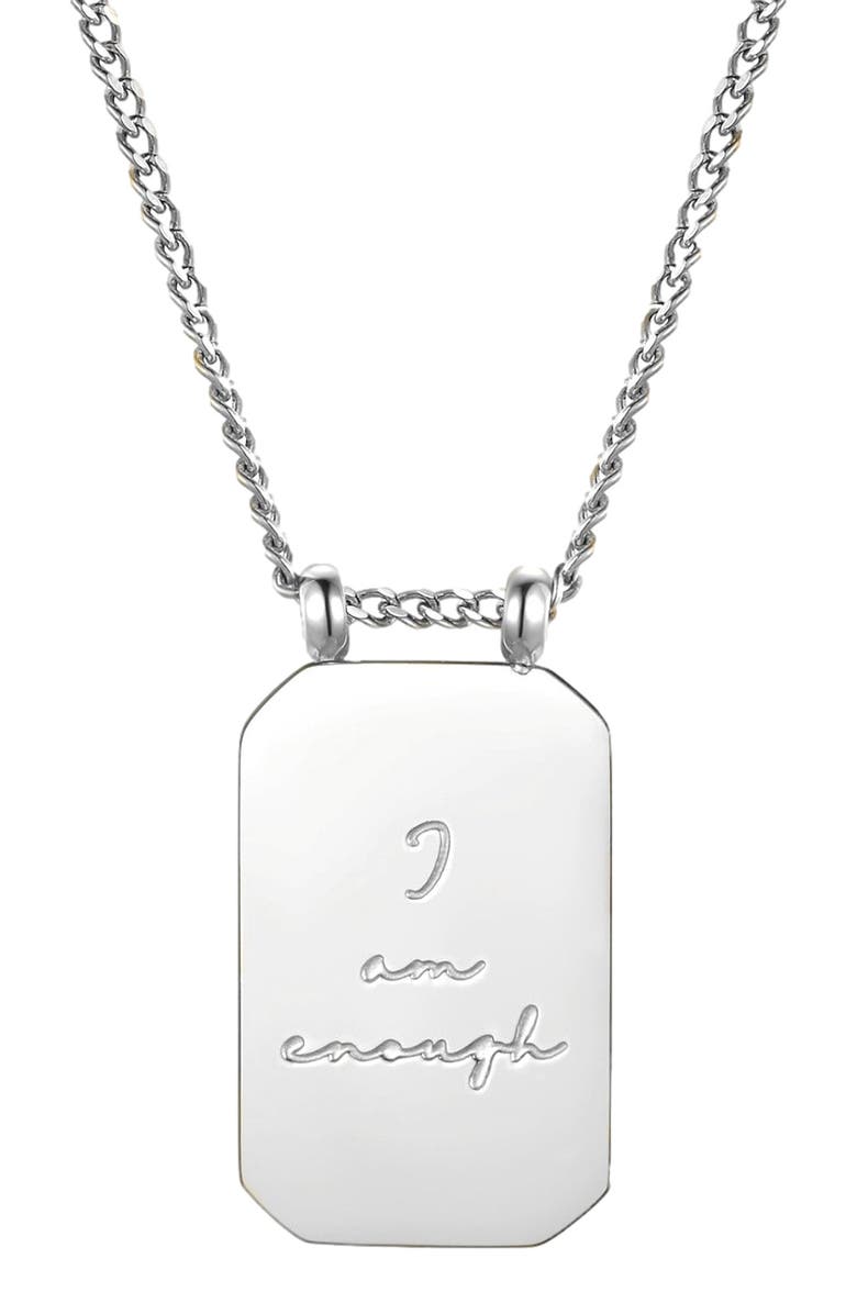 Mantra I Am Enough - Necklace, Main, color, Silver