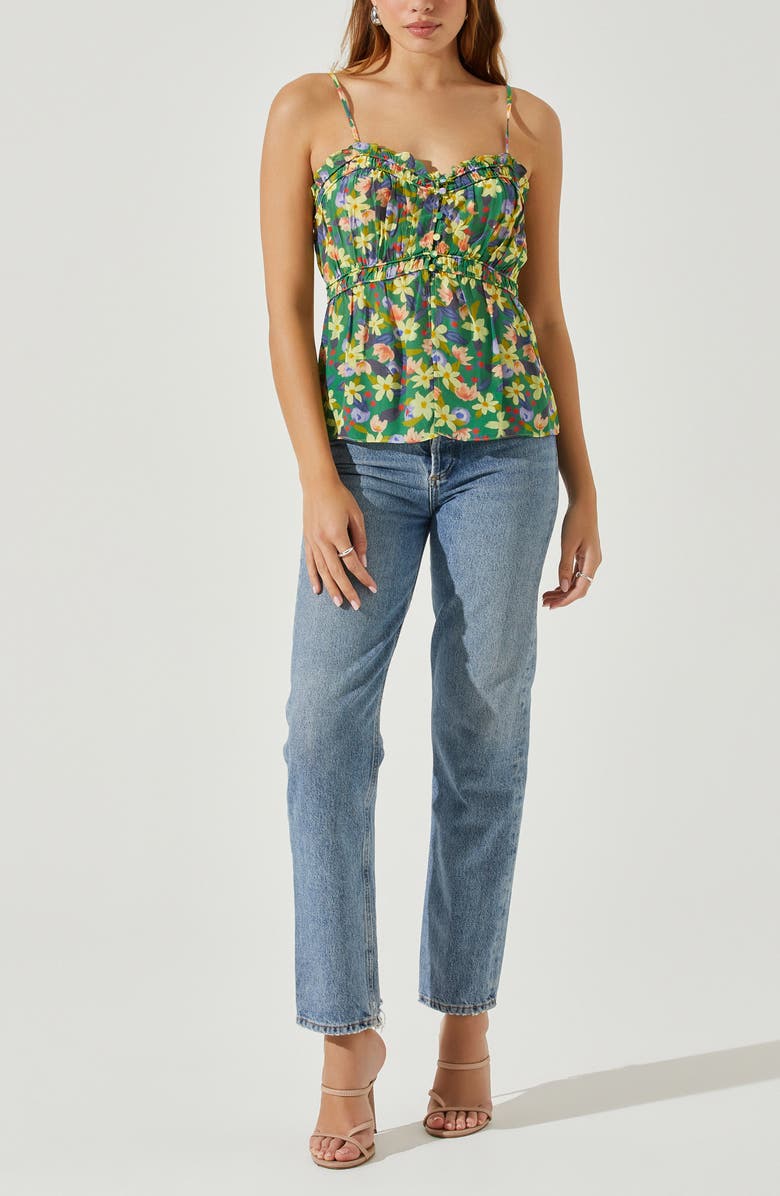 ASTR the Label Ruched Babydoll Camisole, Alternate, color, 