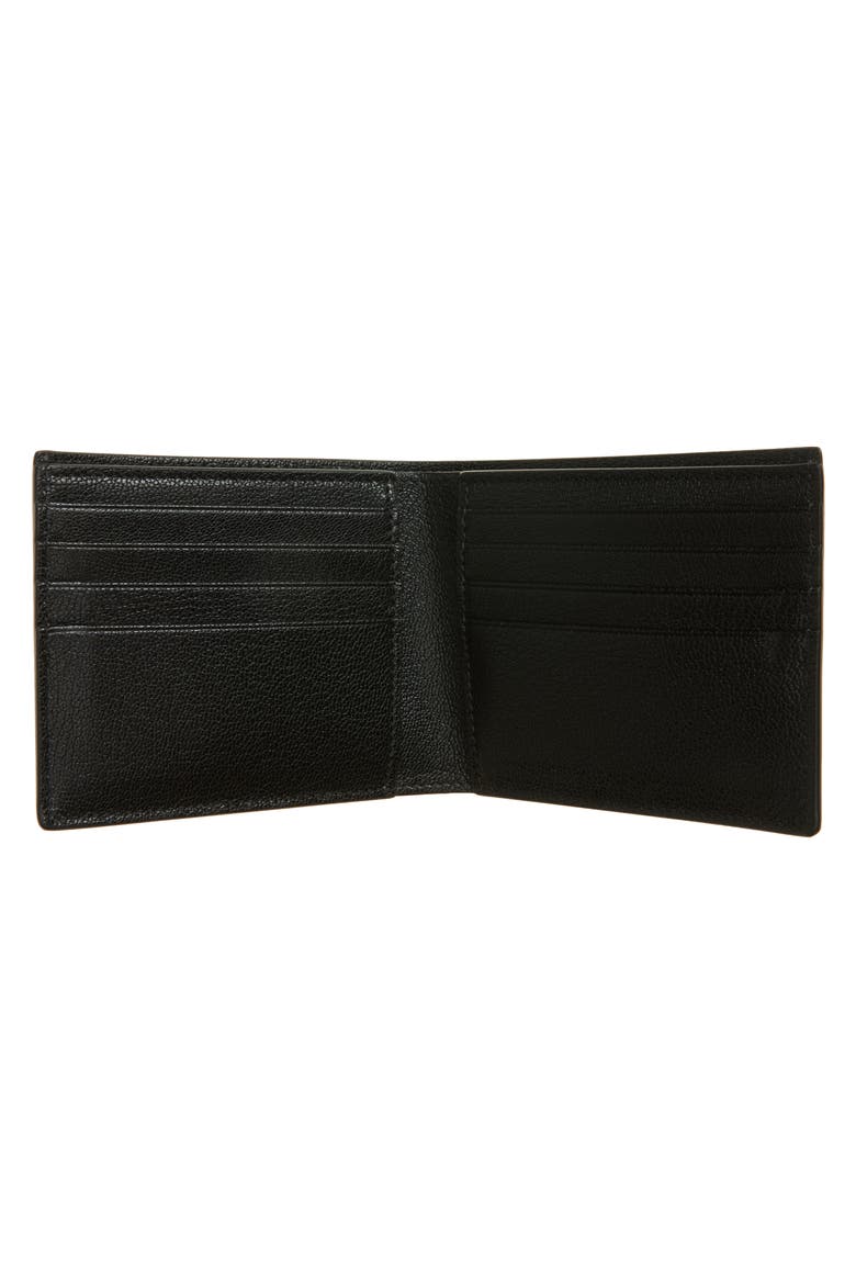 Elongated T-Line Classic Bifold Goatskin Leather Wallet, Alternate, color, BLACK