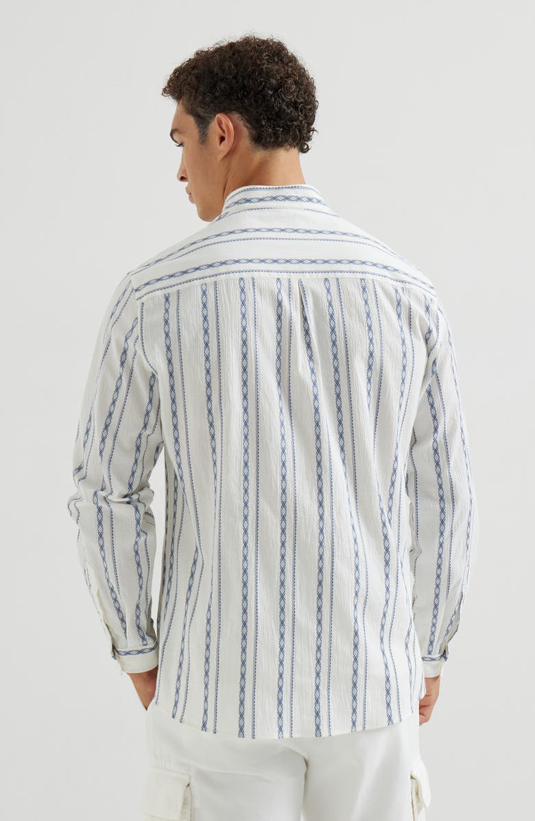 Brunello Cucinelli Mandarin collar shirt, Alternate, color, White