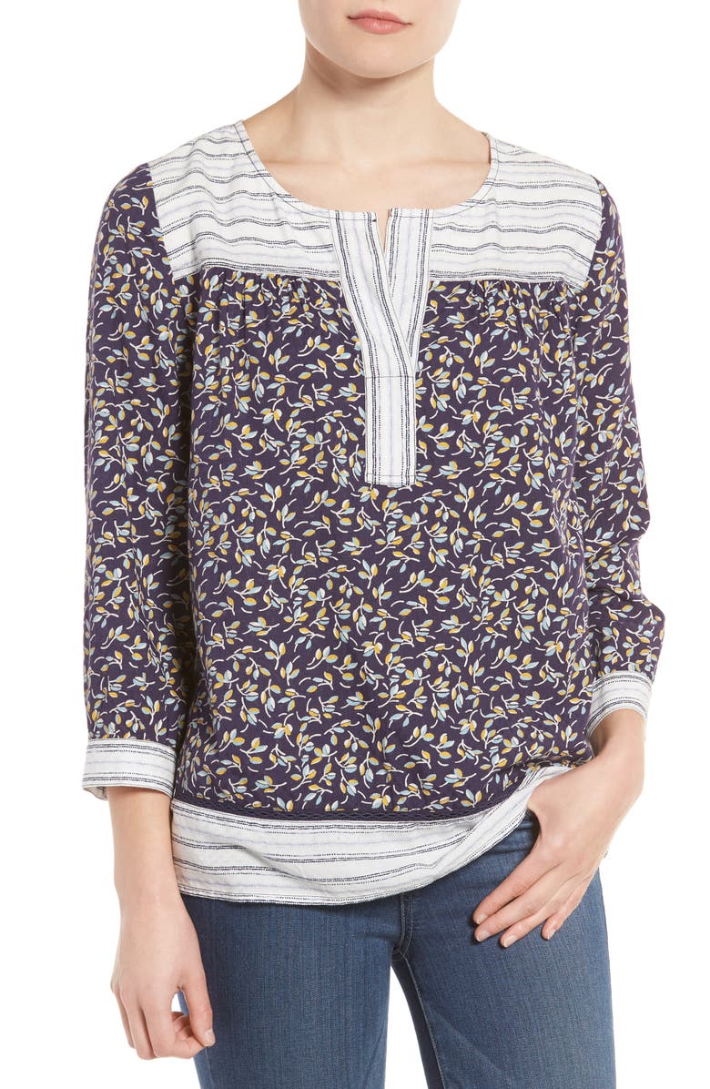 Caslon<sup>®</sup> Border Print Peasant Top, Main, color, 