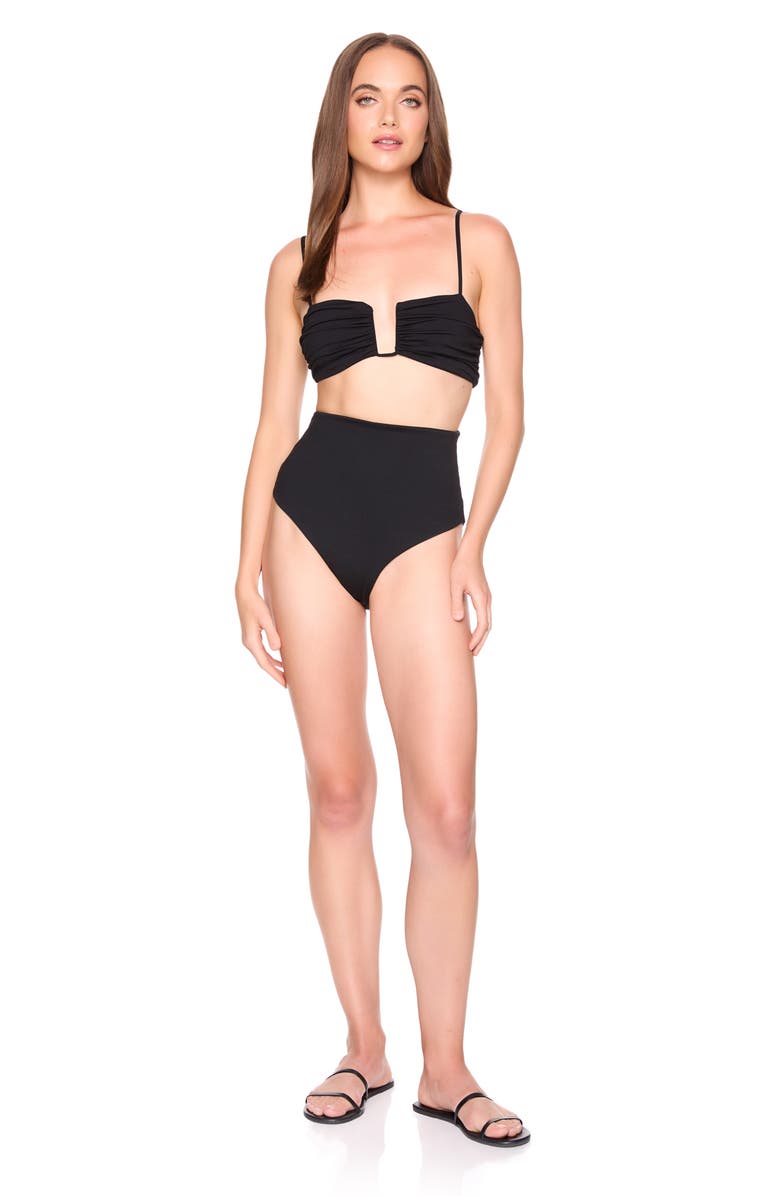 Susana Monaco Wired Bikini Top, Alternate, color, Black