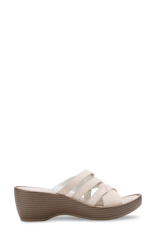 Shop Eastland Poppy Leather Wedge Sandal In White